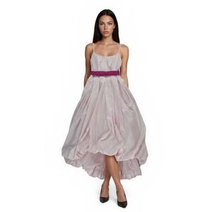 Hutch Diana Midi Dress Gown Women's Size 8 Light Pink High Low Bubble Hem